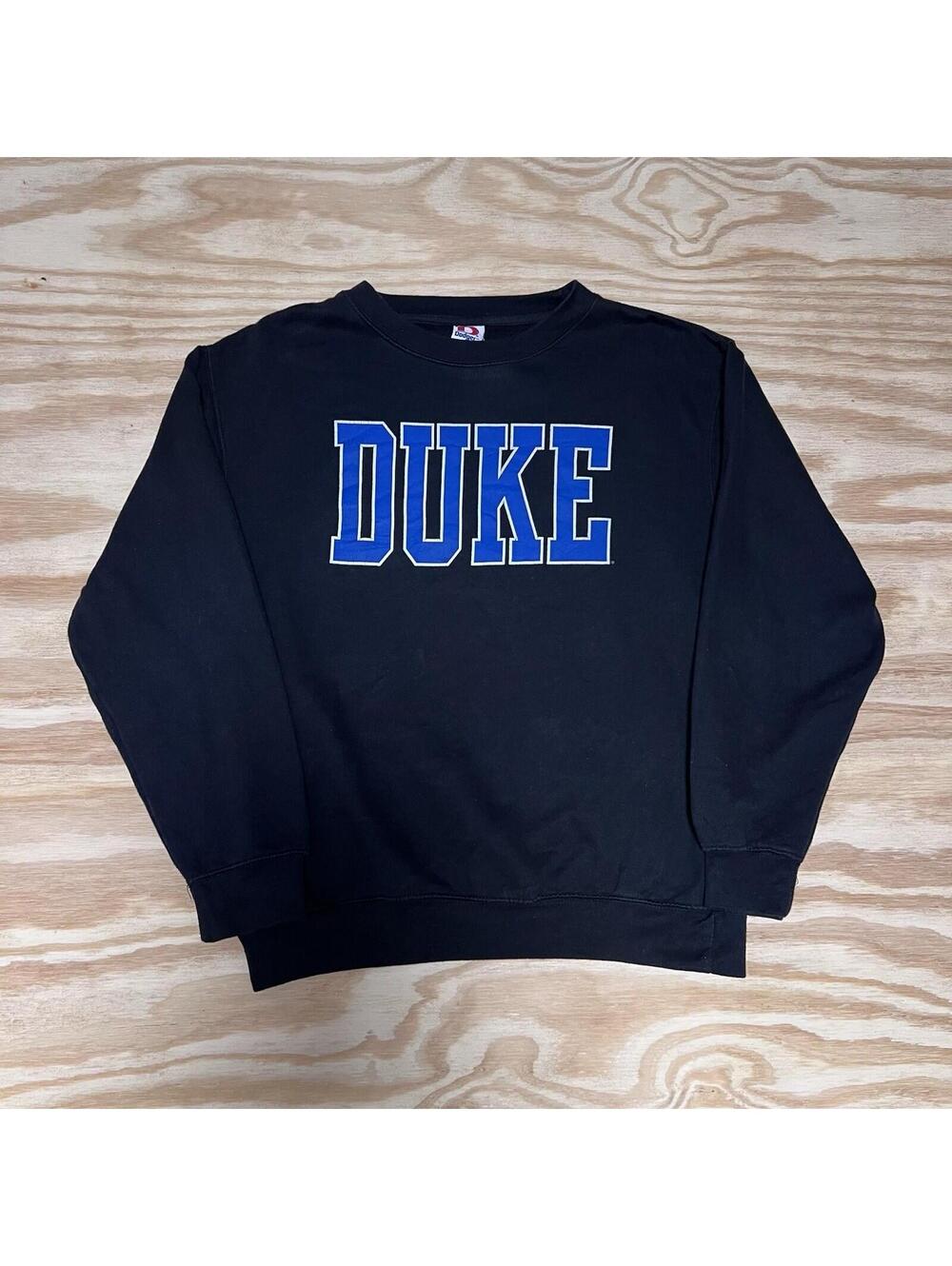 Vintage 00s University Of Duke Blue Devils Dodgers Tag Black Sweatshirt Sz M